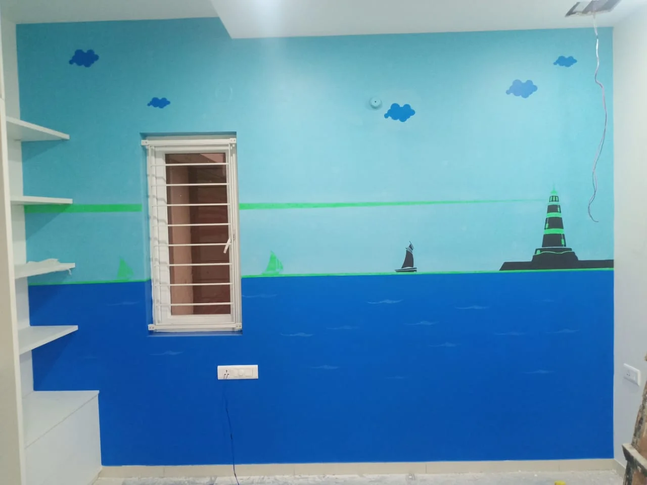 Sea with tower wall design