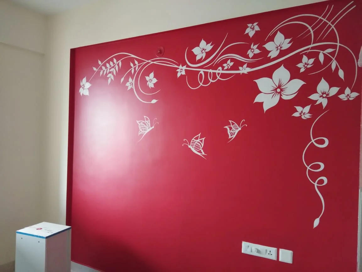 Wall Graphics and Painting with leaves
