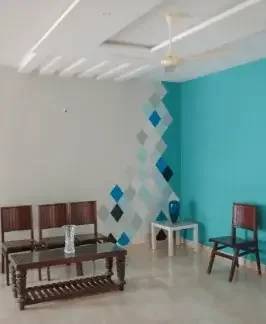 living room wall painting stencil idea