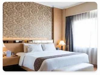 bedroom wall stencil painting idea