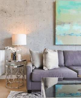 living room wall painting design idea