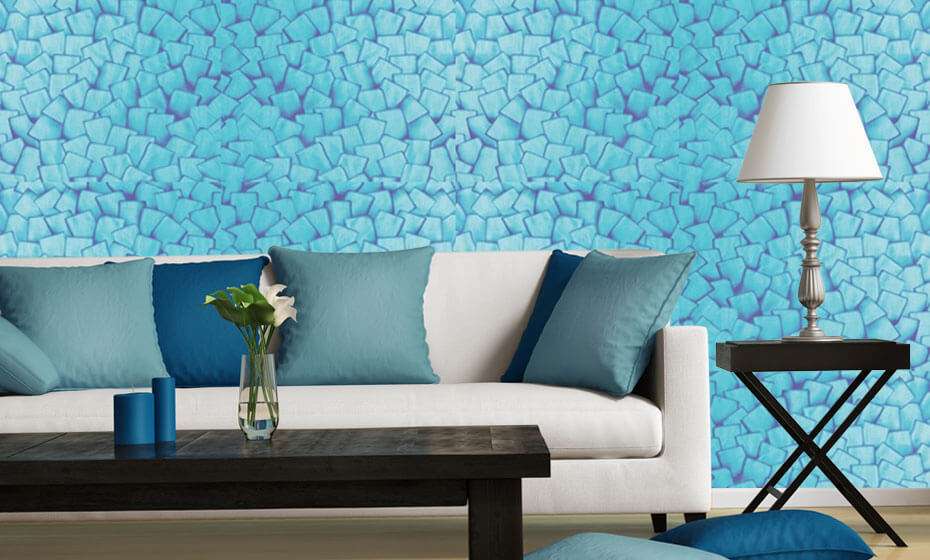living room wall painting stencil idea