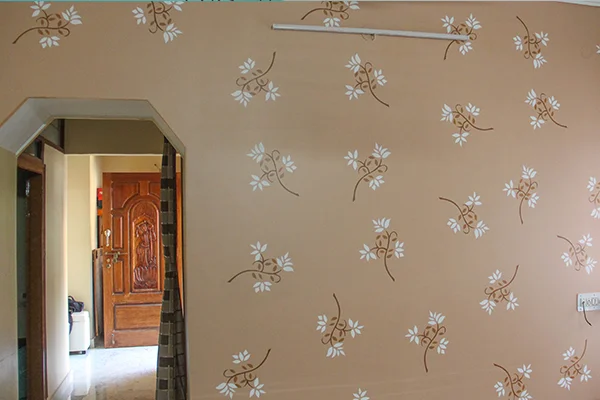 custom floral wall stencil - Aapka Painter