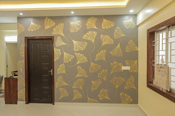 ginko leaf wall stencil - Aapka Painter