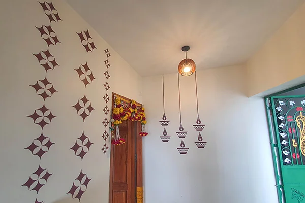 gypsy beads and diya stencil wall art - Recent Projects - Aapka Painter
