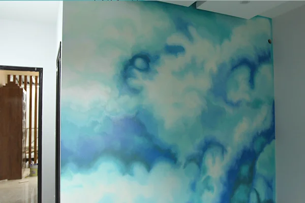 the blue sea wall design - Aapka Painter
